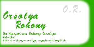 orsolya rohony business card